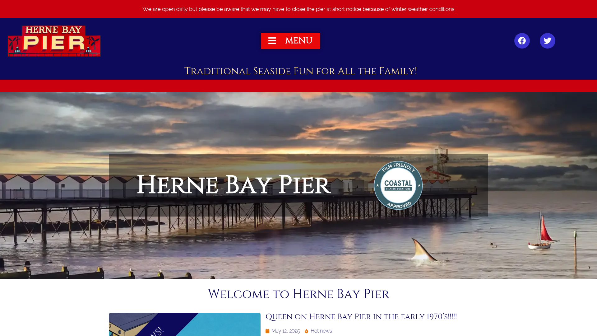 Herne Bay Pier website screenshot
