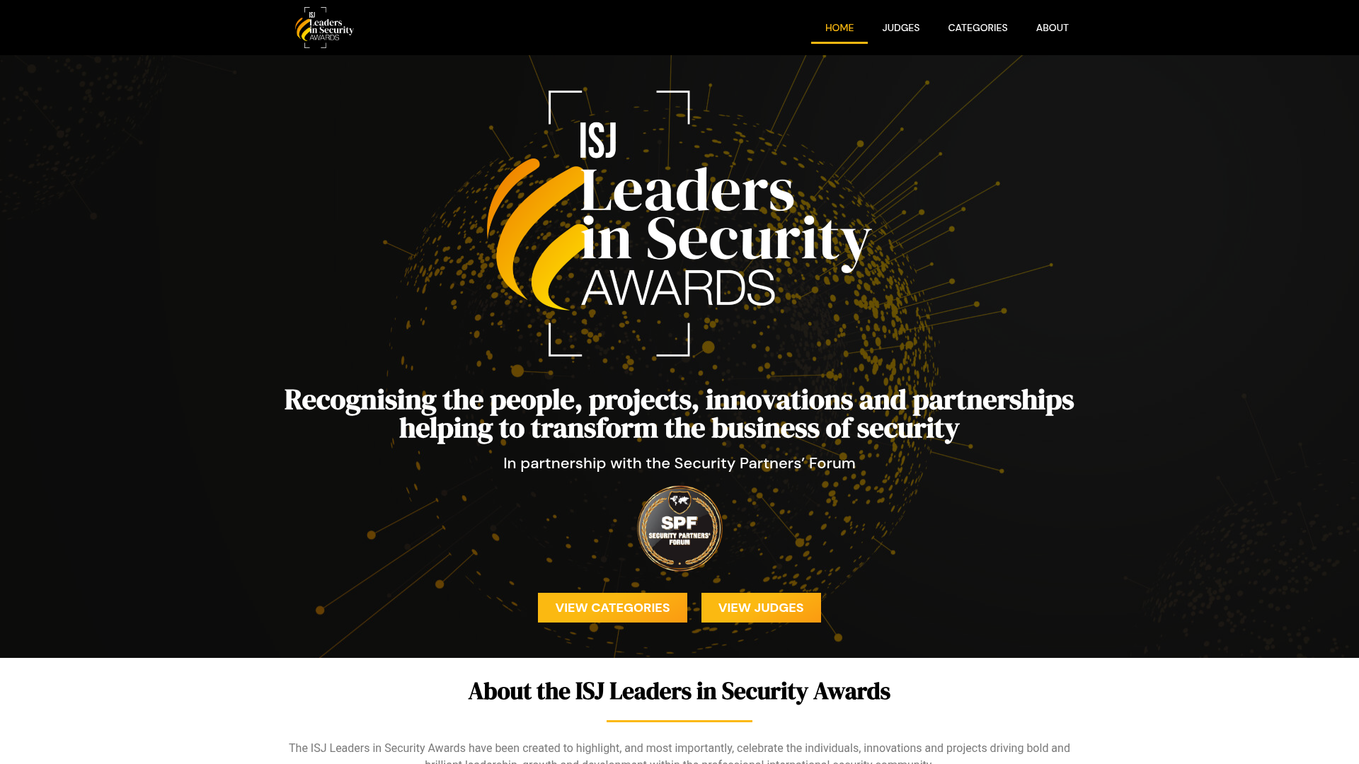ISJ Leaders in Security Awards website screenshot