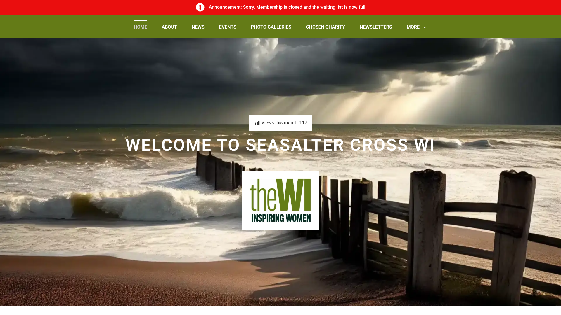 Seasalter Cross WI website screenshot